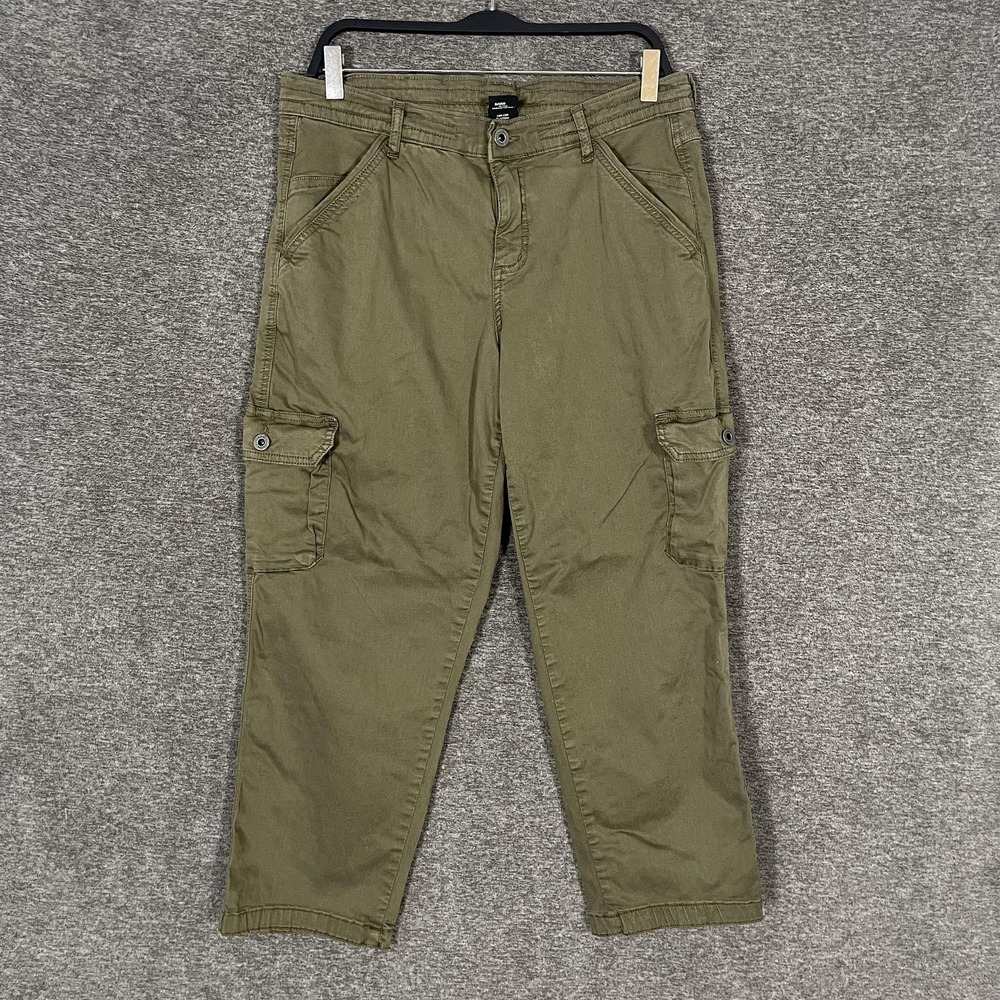 Kuhl Pants Womens 12 Green Cargo Twill Adjustable Waist Hiking Outdoor Stretch